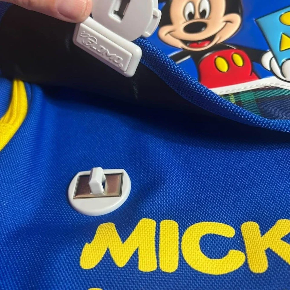 Disney Mickey Mouse Laptop Backpack Blue Green Plaid Adjustable Straps